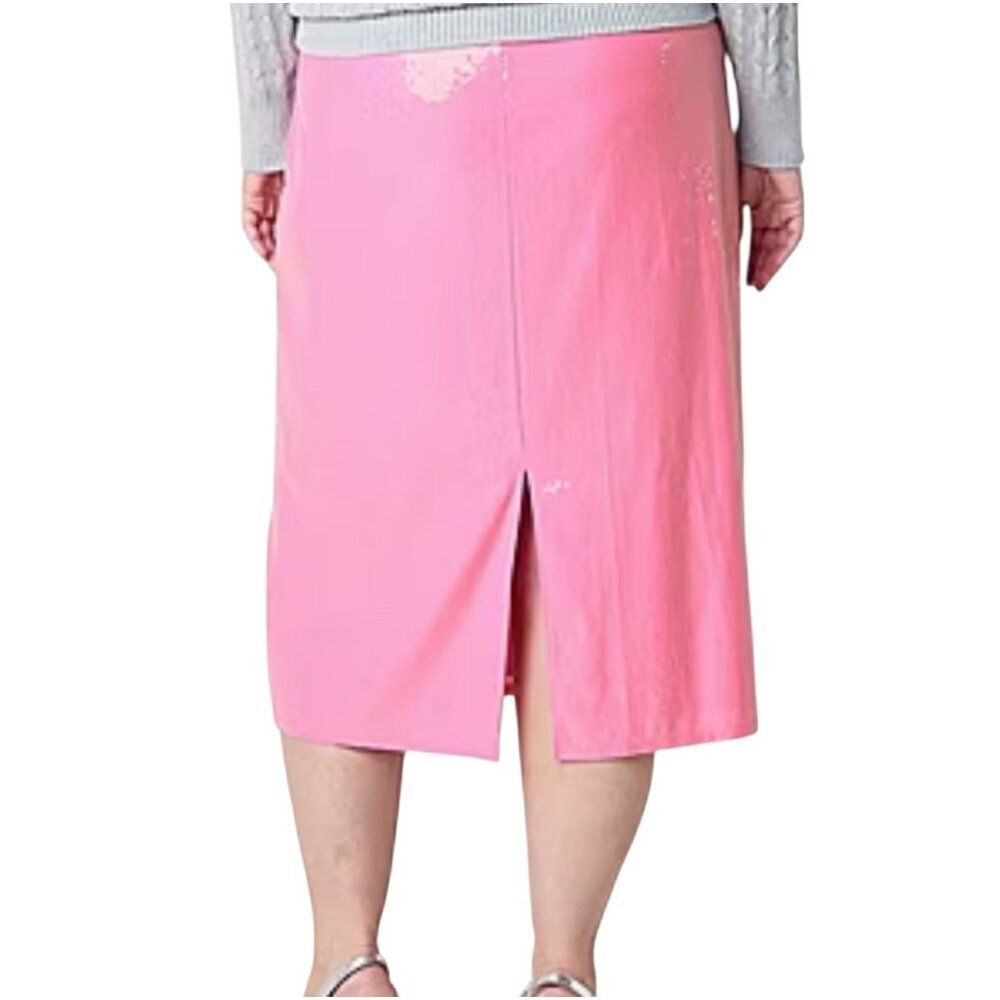 St. John's Bay Pink Bloom Sequin Skirt New With Tags Size 2X - Picture 2 of 10